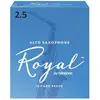 D'Addario Rico Anches Rico Royal pour saxophone alto, force 2.5, pack de 10