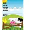 RueDeLaFete 20 cartons d'Invitation anniversaire A La Ferme