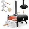 Four à Pizza Extérieur Portable COSTWAY-Pierre à Pizza 30 cm Rotative-...