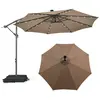 Parasol Déporté 3 x 3M, Grand Parasol de Jardin Extérieur Lumineux Sol...