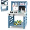 Costway Cuisine Pour Enfants 3 Ans+, 2 Face Pour Jouer Avec 6 Accessoi...