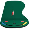 Tapis de Pratique de Golf Portable - COSTWAY - 300 x 96 cm - Surface True-roll - 3 Coupelles - 2 Obstacles
