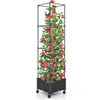 Jardinière Surélevée avec Treillis pour Plantes Grimpantes - COSTWAY - Arrosage Automatique - Hauteur Réglable