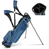 COSTWAY Sac de Golf Trépied Portable-Compartiments à 4 Voies-4 Poches ...