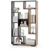 GOPLUS Bibliothèque Salon 70x20x120CM-Plusieurs Etagères Bacs Cubes Ouvertes pour Salon/Bureau Charge 15+10KG Noyer