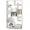 GOPLUS Bibliothèque Salon 70x20x120CM-Plusieurs Etagères Bacs Cubes Ouvertes pour Salon/Bureau Charge 15+10KG Blanc