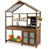 Cuisine Enfants d'Extérieur COSTWAY - Auvent, Robinet Rotatif, Évier A...
