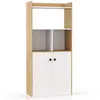 COSTWAY Bibliothèque Autoportante avec Armoire à Double Porte, Etagère...