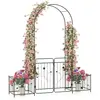 Arche de Jardin Exterieur - RELAX4LIFE - 2 Bacs Jardinière - Porte Ver...