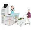 CostwayEnsemble de Jeu de Supermarché en Bois pour Enfants Epicerie de...
