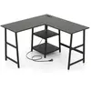 Costway Bureau en Forme de `L¿ avec Prises de Courant et Ports...