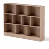 Costway Bibliothèque De Rangement À 3 Niveaux Costway-140 X 24 X 104 Cm-10 Cubes Ouverts-Kit Anti-Basculement-Capacit Max 170 Kg-Naturel