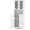 Colonne de Salle de Bain Haute COSTWAY-4 Portes (2 en Verre Dépoli Tre...