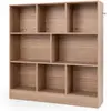 Costway - Bibliothèque Étagère à 8 Cubes, Organiseur de Rangement Autoportant à 3 Niveaux avec 2 Kits Anti-basculement, Etagère d'Affichage en Bois