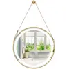 Miroir Mural de Maquillage 60x60CM COSTWAY Sangle de Suspension&Lumièr...