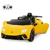 Voiture pour Enfants COSTWAY Licence Lamborghini Télécommande&Lumières&Mu à Ressort1185x63x48CM Jaune