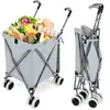 COSTWAY Giantex Chariot de Courses Pliable 90 L Sac Oxford (Gris)
