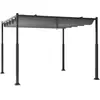 Pergola de Jardin 3,1 x 3,1 x 2,25M COSTWAY-Auvent Rétractable en Tiss...