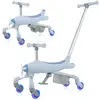 COSTWAY Tricycle pour Enfants 2-en-1 avec Putter, Lumières LED, Panier...