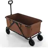 Chariot de Transport Jardin Pliable COSTWAY-Guidon Réglable-Porte-Bouteille de Rangement-4 Roues-CampingPlageSport-
