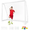 But de Football 245 x 182 cm COSTWAY-Cadre UPVC Résistant aux Intempér...