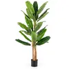 COSTWAY Plante Artificielle Tiges Triples, Fausse Plante de Bananier a...