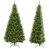 Sapin de Noël Artificiel 240cm COSTWAY-Angle à 270°-360 Lumières LED B...