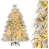 Costway sapin  artificiel 146 cm, 279 branches avec 150 led blanc chau...