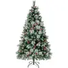 Giantex Sapin de noël artificiel  avec 747 branches blanc 185 cm