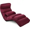 GOPLUS Fauteuil de sol avec dossier inclinable bordeaux 175x55x20cm