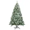 GIANTEX Sapin de Noël Artificiel Floqué 180 CM- Arbre de Noël Blanc- S...