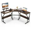 Costway Bureau D'angle En Forme De `L¿ Avec Prises De Courant Pour 2 P...