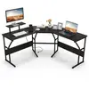 Costway Bureau D'angle En Forme De `L¿ Avec Prises De Courant Pour 2 P...