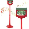 COSTWAY Lampadaire Musical de Noël de 150 cm en Forme de Boîte aux Let...