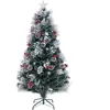 Sapin de Noël Artificiel Floqué 180cm COSTWAY-63 Lumières LED,8 Modes ...