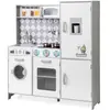 Cuisine Enfant Costway-Pour 3+ Ans-Espace De Rangement-Jouet En Bois-E...