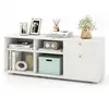 Costway Meuble Tv Pour 49" Avec 2 Tiroirs, 4 Compartiements, Meuble De...