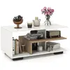 Table Basse À 3 Niveaux Avec Rangement Costway, Etagère Centrale En `L...
