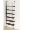 COSTWAY Bibliothèque Étagère Echelle à 6 Niveaux, Etagère Murale Cadre en Métal, Style Industriel, pour Bureau, Salon, Chambre, Cuisine, 20 x 60 x 183 cm
