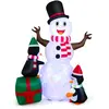 Costway décoration gonflable de bonhomme de neige  de 180 cm avec ping...