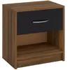 Costway Table De Chevet Avec Tiroirs, Étagère De Rangement Ouverte, Po...