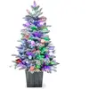 Sapin de Noël Artificiel LED Pré-éclairé 100cm COSTWAY-80 Lumières Lum...