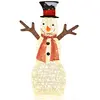 COSTWAY Bonhomme de Neige Noël Illuminé 80 LED avec Écharpe, Bras en B...