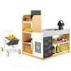 COSTWAY Supermarché en Bois pour Enfants avec Chariot de Courses 2 Tab...