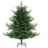 Sapin de Noël Artificiel LED COSTWAY 135 cm-160 LED Blanc Chaud,8 Modes Dynamiques-Feuilles en PE et PVC-442 Branches-à Charnières