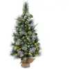 COSTWAY Mini Sapin de Noël Artificiel Pré-éclairé 90cm, 30 Lumières LE...