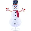 COSTWAY Bonhomme de Neige Noël Pré-éclairé 184 cm, 200 LED, avec Chape...