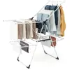 GOPLUS Tendoir Linge Intérieur, Séchoir à Linge en Métal à 2 Niveaux, Ailes Réglables en Hauteur, 33 Rails de Séchage, Pinces à Chaussettes, Barres