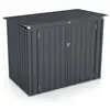 Goplus - Abri de Jardin en Metal avec Portes - Cabane à Outils(1,72m²,sans base,Gris - Toit plat)
