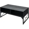 Costway Table Basse Avec Lumières Led, Plateau En Faux Marbre, Verre T...